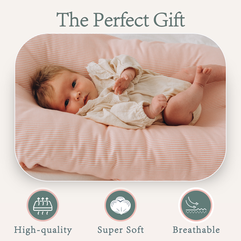 Max&So Baby Lounger Cover for Newborn - Stripe Pink Max&So Baby Lounger Cover for Newborn - Stripe Pink