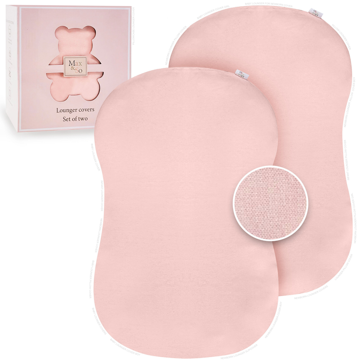 Max&So Baby Lounger Cover for Newborn - Pink (2-Pack)