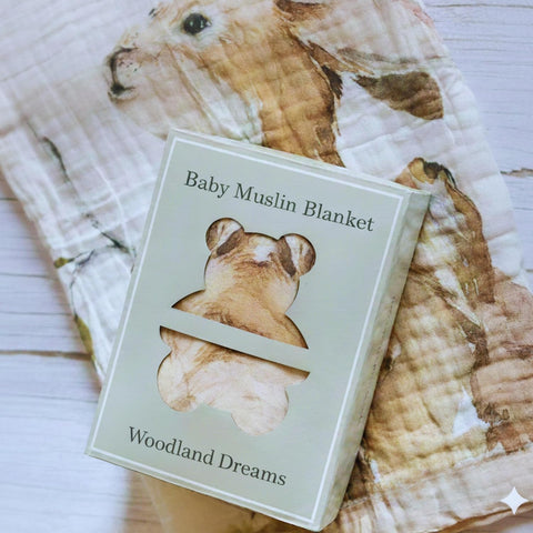 Muslin Cotton Animal Baby Blanket - Gender Neutral for Newborns & Toddlers