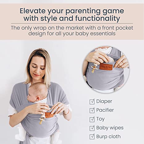 Baby Wrap Carrier - Gray