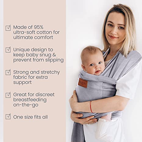 Baby Wrap Carrier - Gray